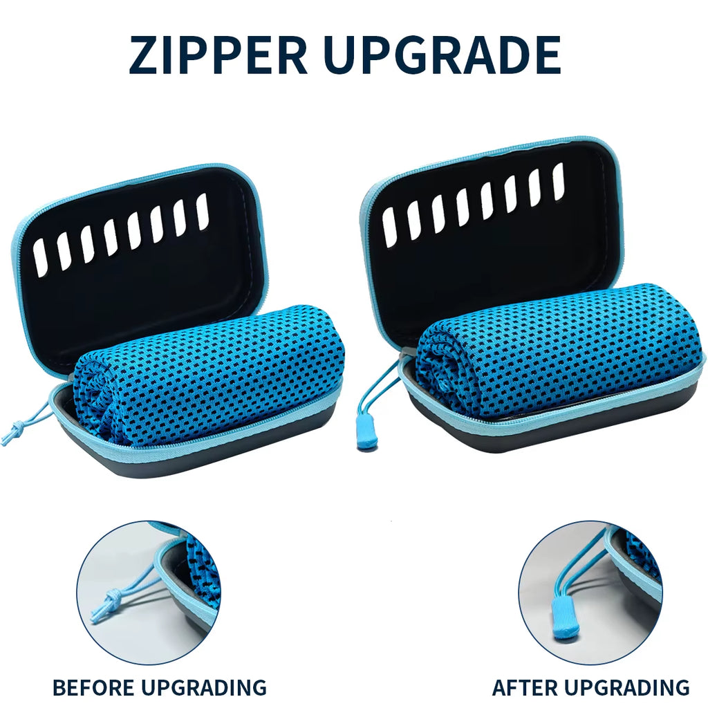 Camping Cooling Towels with EVA Case, Compact & Portable Travel Ice Towel Quick Dry Towels for Sports Gym, Hiking and Yoga