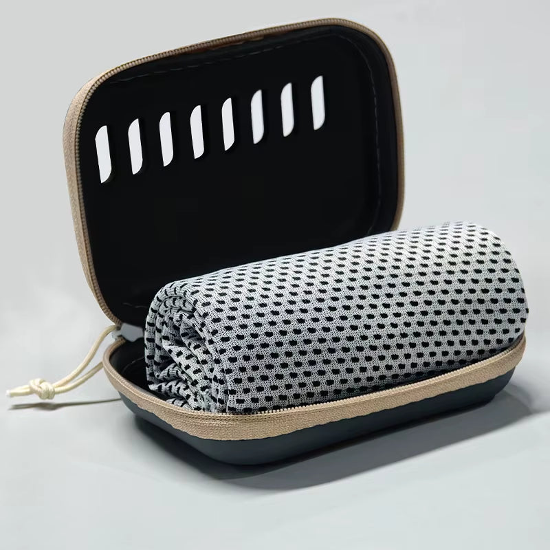 Camping Cooling Towels with EVA Case, Compact & Portable Travel Ice Towel Quick Dry Towels for Sports Gym, Hiking and Yoga