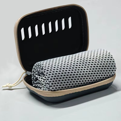 Camping Cooling Towels with EVA Case, Compact & Portable Travel Ice Towel Quick Dry Towels for Sports Gym, Hiking and Yoga